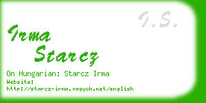 irma starcz business card